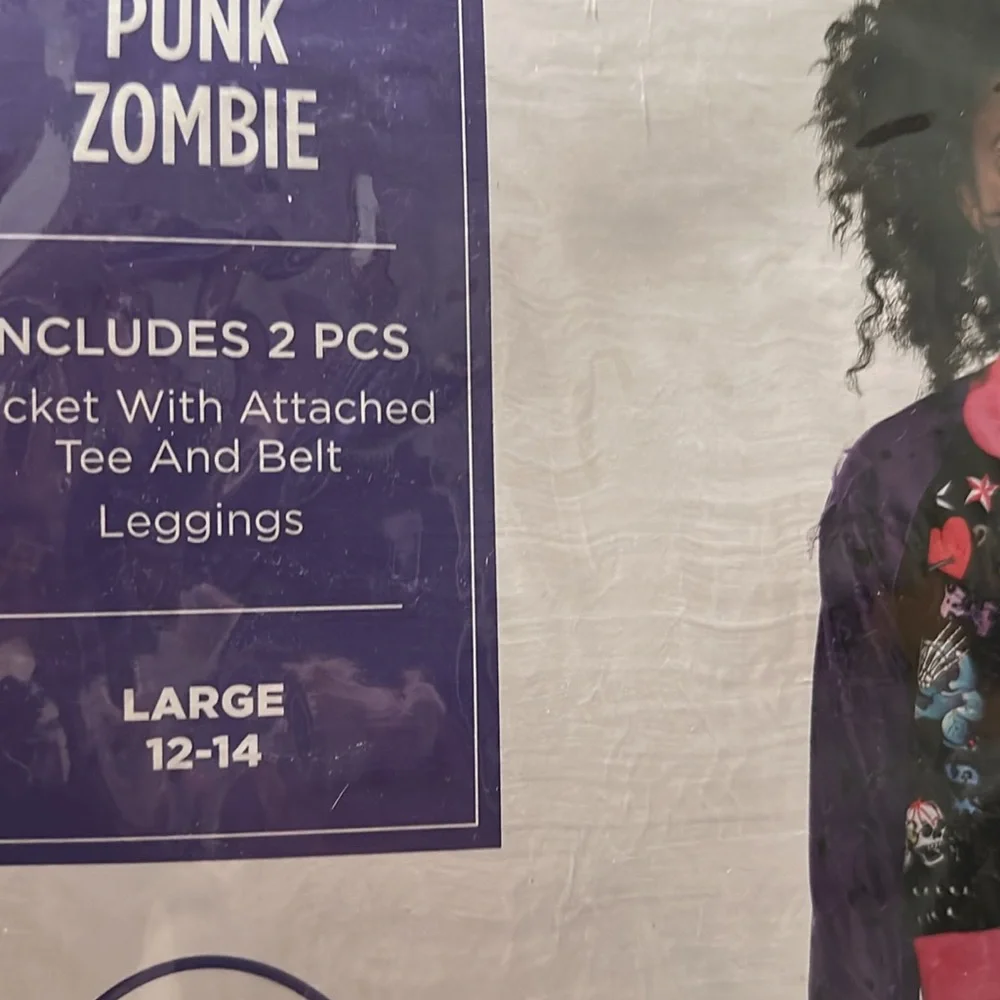 Punk Zombie Kids Costume - Purple and Pink
